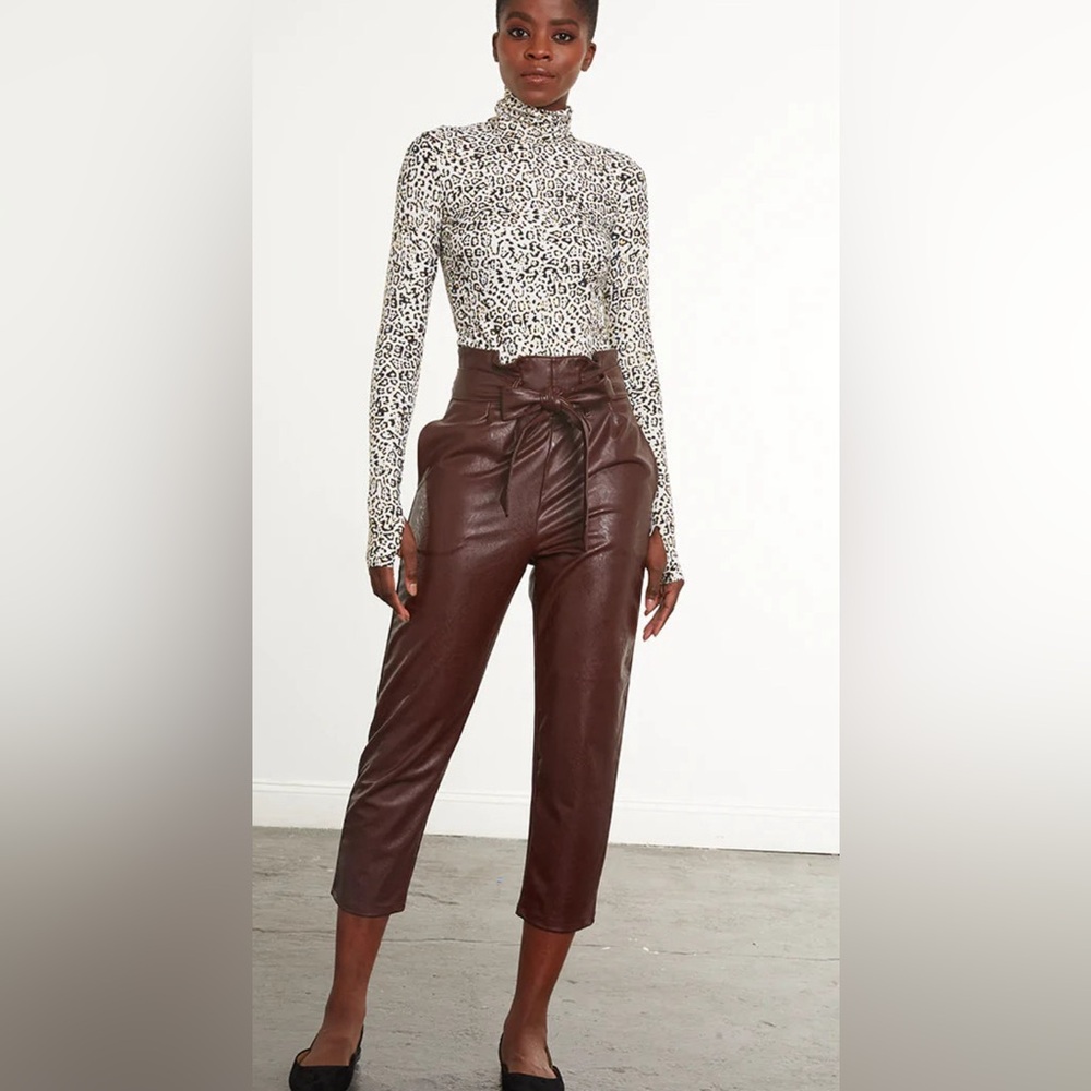 COMMANDO FAUX LEATHER PAPER BAG PANTS M
